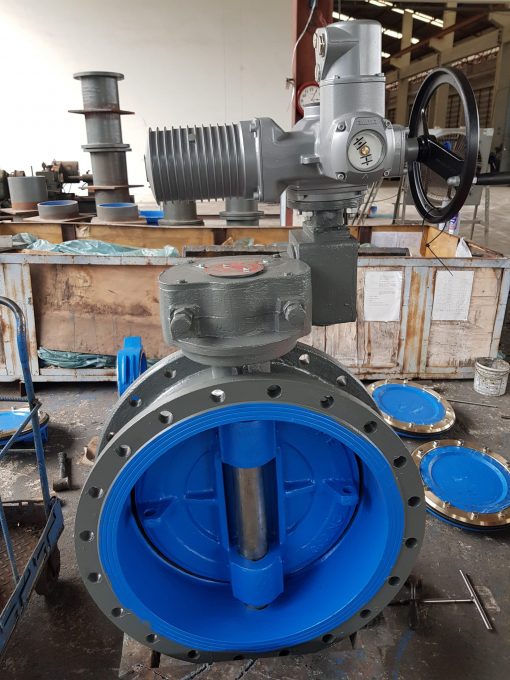 ประตูน้ำลิ้นปีกผีเสื้อติดหัวขับไฟฟ้า Butterfly Valve with Electric Actuator บัตเตอร์ฟลายวาล์ว