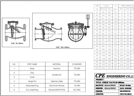 Check Valve ประตูน้ำกันกลับ